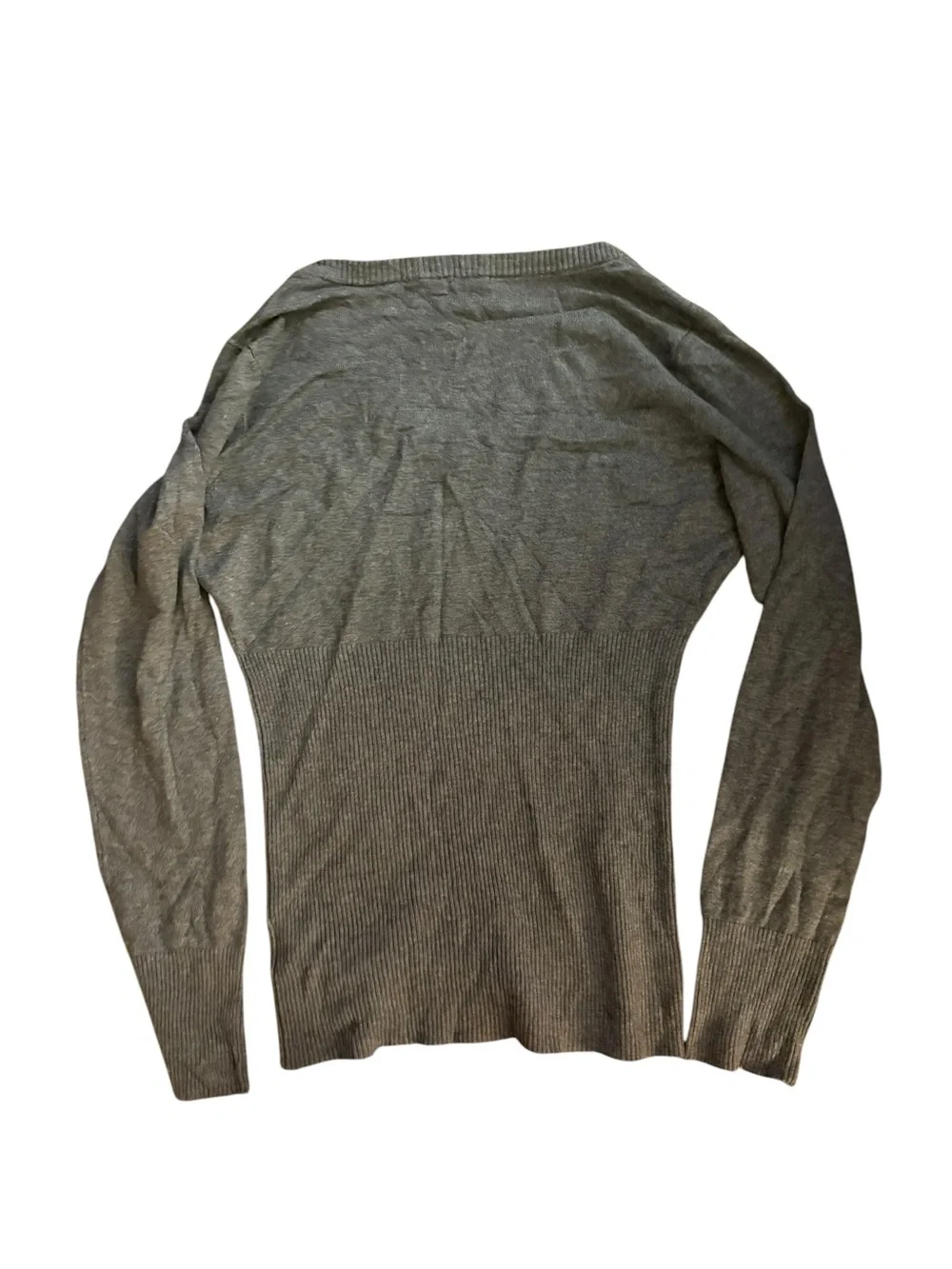 GUESS Charcoal Gray V-Neck Logo Sweater - Picture 2 of 3